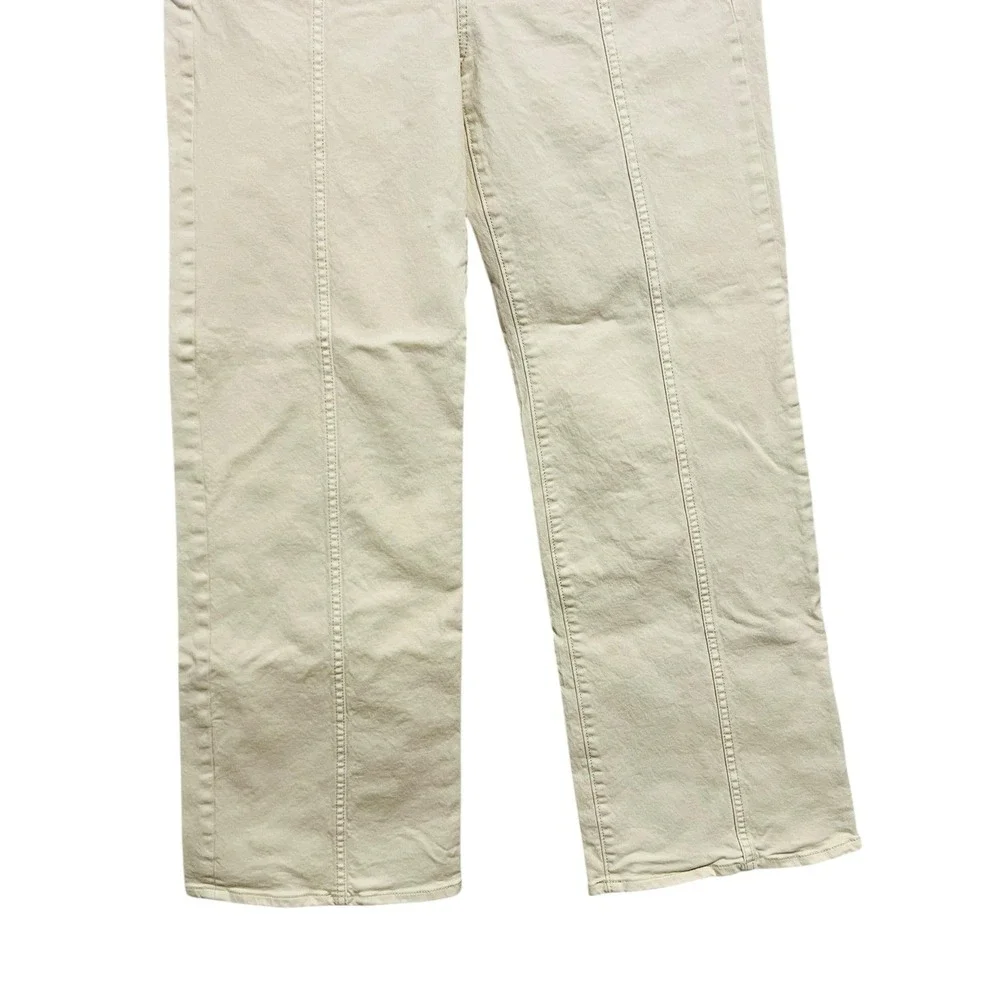 LOFT The Wide Leg Jeans Womens 4 Cream Ecru Wide Leg Stretch Utility Denim Pants